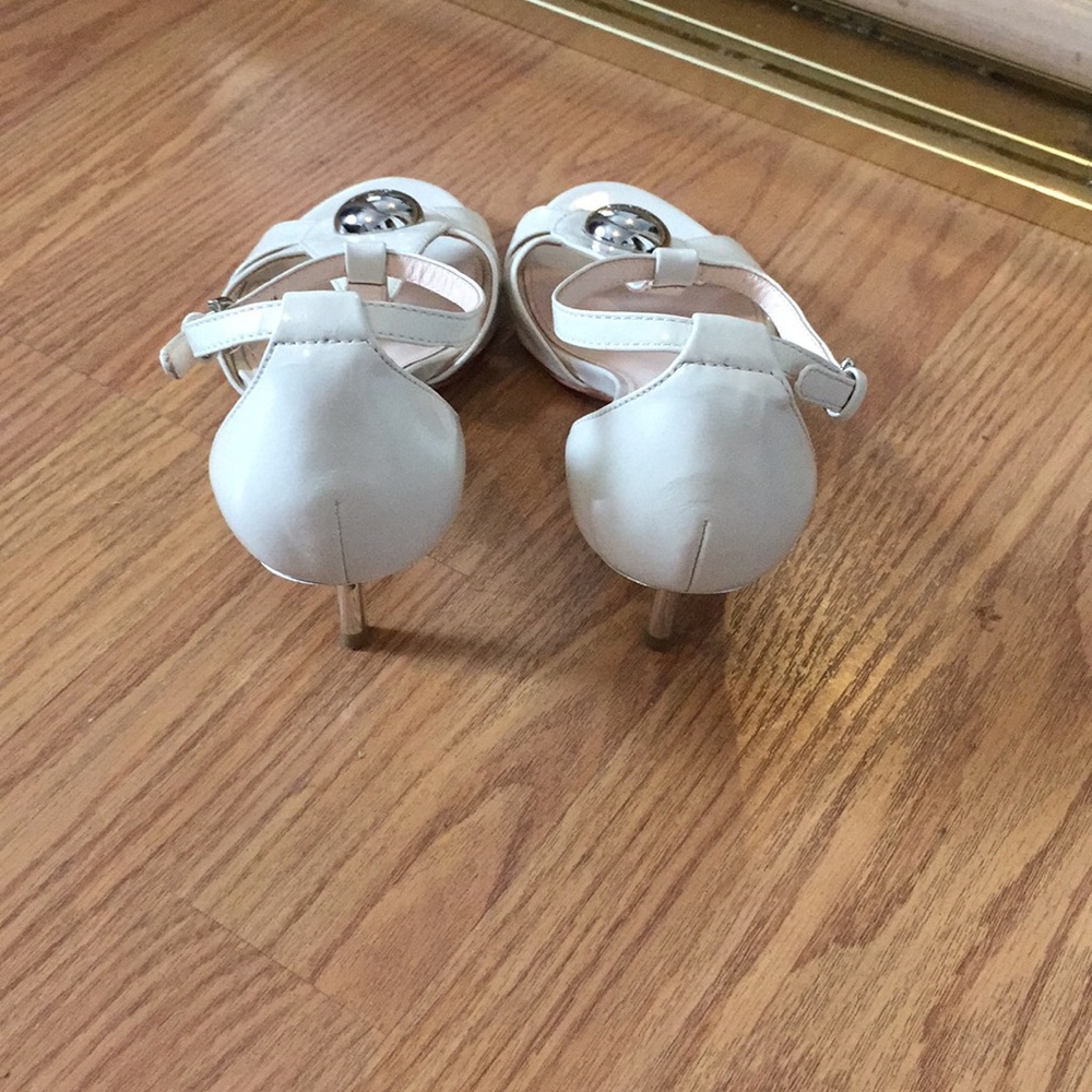 Coach Helena Kitten Heel, Cream White Dress Sandal - Picture 3 of 6